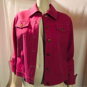 St. John Sport size S Hot Pink Jean jacket!  Top -list for channeling Barbie!❤️